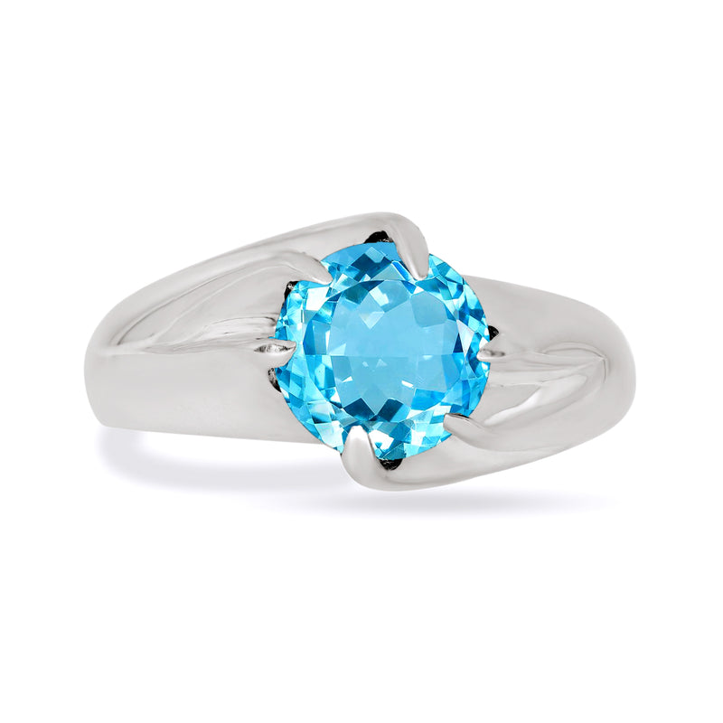 8*8 MM Round - Blue Topaz Ring - R5082BT