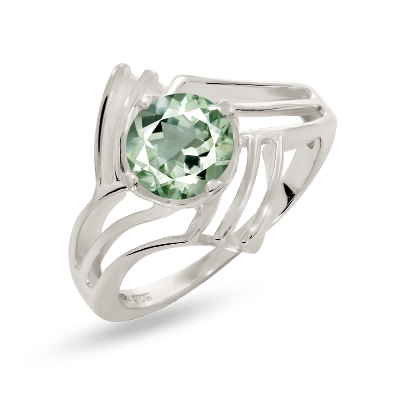 7*7 MM Round - Green Amethyst Ring - R5087GA