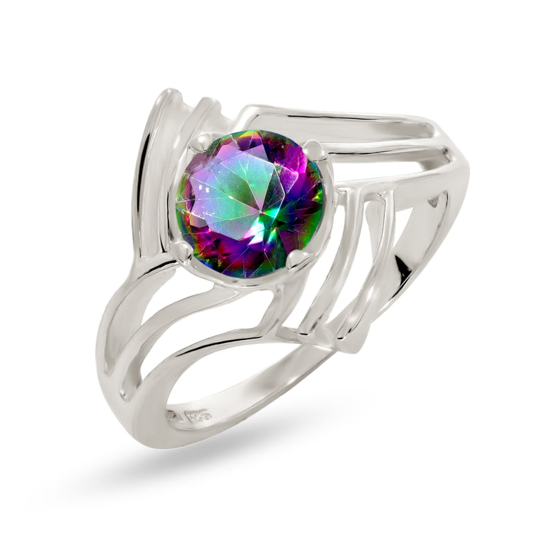 7*7 MM Round - Mystic Topaz Ring - R5087MT