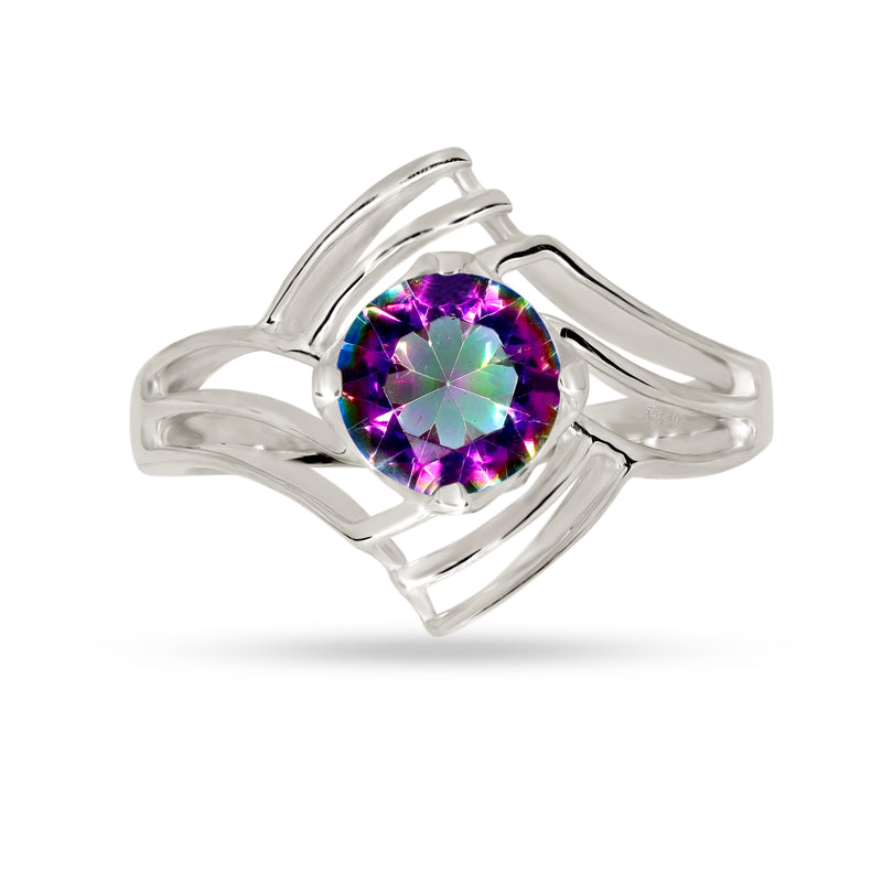 7*7 MM Round - Mystic Topaz Ring - R5087MT