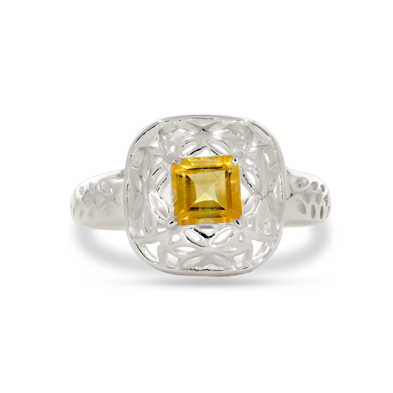 6*6 MM Square - Citrine Ring - R5090C