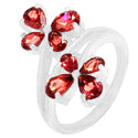 3*5, 6*4 MM Pear - Garnet Faceted Ring - R5092G