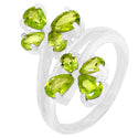 3*5, 6*4 MM Pear - Peridot Faceted Ring - R5092P