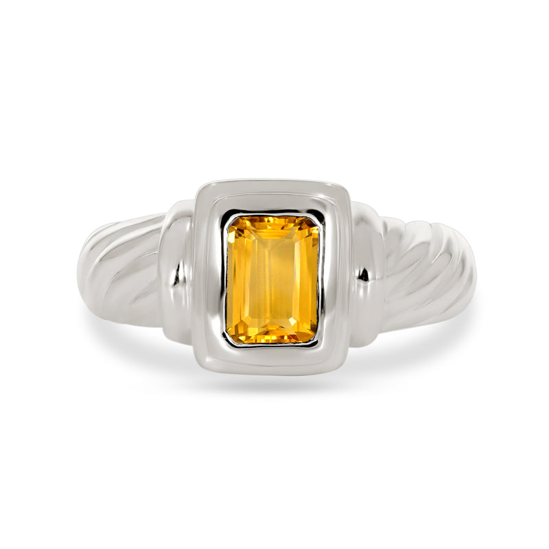 7*5 MM Octo - Citrine Ring - R5093C