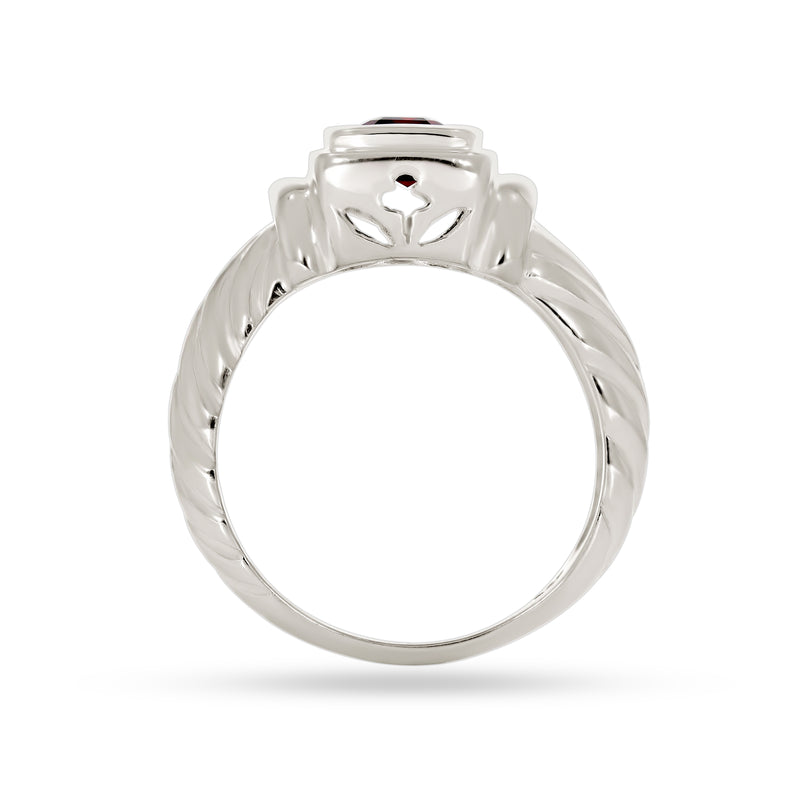 7*5 MM Octo - Garnet Faceted Ring - R5093G