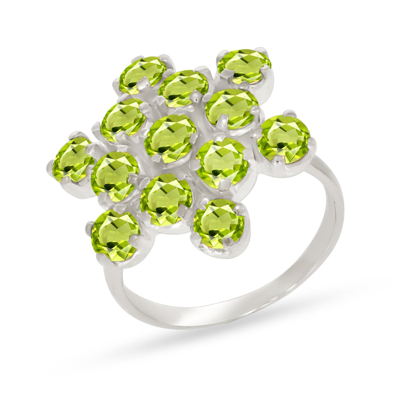 4*4 MM Round - Peridot Ring - R5097P