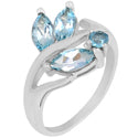 4*8 MM Marquise & 3*3 MM Round - Blue Topaz Ring - R5099BT