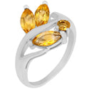 4*8 MM Marquise & 3*3 MM Round - Citrine Ring - R5099C