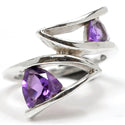 7*7, 5*5 MM Trillion - Amethyst Faceted Ring - R5118A