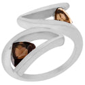 7*7, 5*5 MM Trillion - Smokey Quartz Ring - R5118SQ