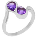 6*6 MM Heart - Amethyst Faceted Ring - R5161A