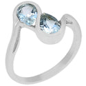 6*6 MM Heart - Blue Topaz Ring - R5161BT
