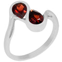 6*6 MM Heart - Garnet Faceted Ring - R5161G