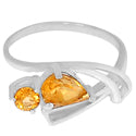 5*8 MM Pear, 4*4 MM Round - Citrine Ring - R5176C