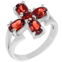 6*4 MM Oval & 4*4 MM Round - Garnet Faceted Ring - R5178G