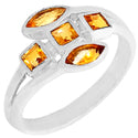 6*3 MM Marquise & 4*4 MM Square - Citrine Ring - R5179C