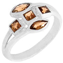 6*3 MM Marquise & 4*4 MM Square - Smokey Quartz Ring - R5179SQ