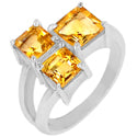 5*5, 6*6 MM Square - Citrine Ring - R5180C