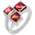 5*5, 6*6 MM Square - Garnet Faceted Ring - R5180G