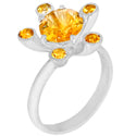 9*9, 3*3 MM Round - Citrine Ring - R5182C