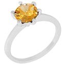7*7 MM Round - Citrine Ring - R5183C