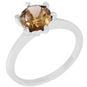 7*7 MM Round - Smokey Quartz Ring - R5183SQ