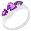 7, 5 MM Heart - Amethyst Faceted Ring - R5187A