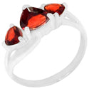 7, 5 MM Heart - Garnet Faceted Ring - R5187G