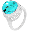 12*12 MM Round - Tibetan Turquoise Ring - R5188TQ