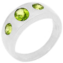 5*7 MM Oval & 4*4 MM Round - Peridot Faceted Ring - R5202P