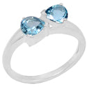 6*6 MM Heart - Blue Topaz Ring - R5204BT
