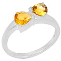 6*6 MM Heart - Citrine Ring - R5204C