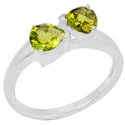 6*6 MM Heart - Peridot Faceted Ring - R5204P