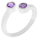 4*4 MM Round - Amethyst Faceted Ring - R5205A