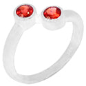 4*4 MM Round - Garnet Faceted Ring - R5205G