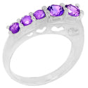 3, 4 MM Round - Amethyst Faceted Ring - R5208A