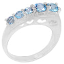 3, 4 MM Round - Blue Topaz Ring - R5208BT