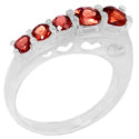 3, 4 MM Round - Garnet Faceted Ring - R5208G