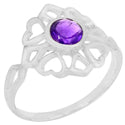 6*6 MM Round - Amethyst Faceted Ring - R5210A