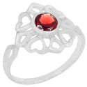 6*6 MM Round - Garnet Faceted Ring - R5210G