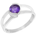 6*6 MM Round - Amethyst Faceted Ring - R5216A