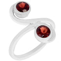 5*5 MM Round - Garnet Faceted Ring - R5219G