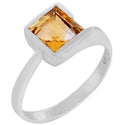 7*7 MM Square - Citrine Ring - R5221C