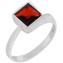 7*7 MM Square - Garnet Faceted Ring - R5221G