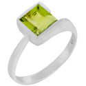 7*7 MM Square - Peridot Faceted Ring - R5221P