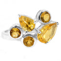 4*4 MM Round & 5*7, 6*9 MM Pear - Citrine Ring - R5261C