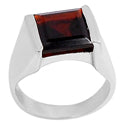 9*9 MM Square - Garnet Faceted Ring - R5263G