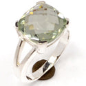 12*12 MM Cushion - Green Amethyst Ring - R5269GA