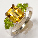 7*9 MM Octo & 3*3 MM Round - Citrine With Peridot Ring - R5271CWP