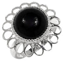 12*12 MM Round - Black Onyx Faceted Ring - R5273BO